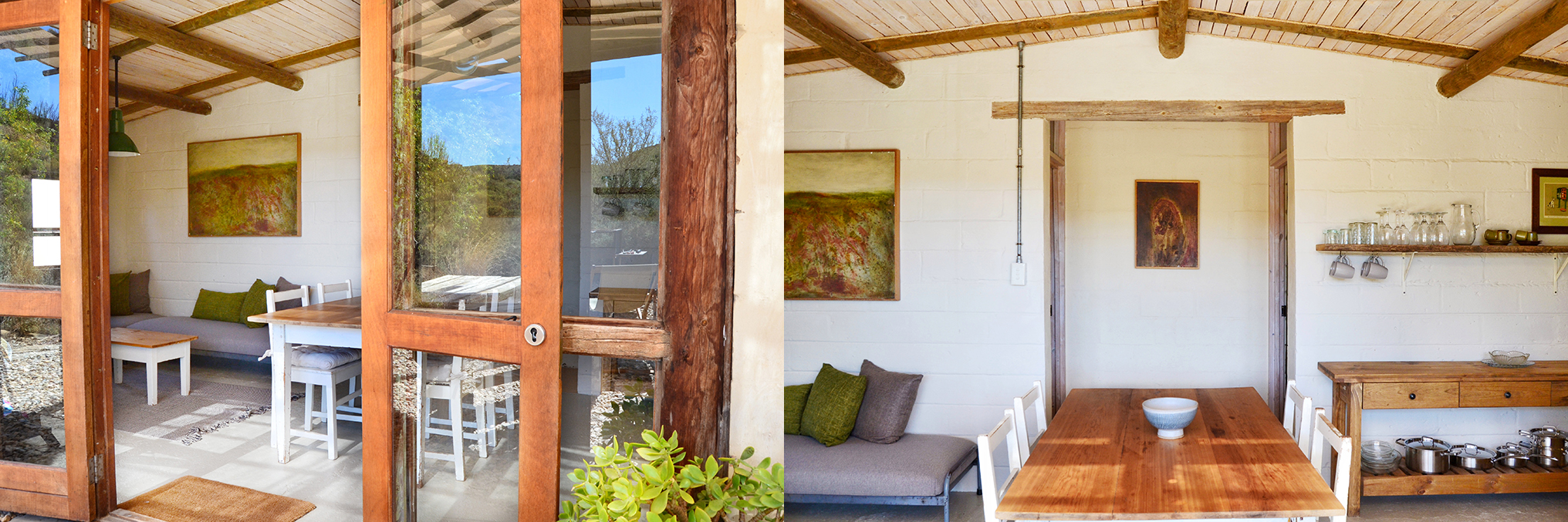 Red Rock has a gorgeous light-filled living and dining area flowing out to the private patio
