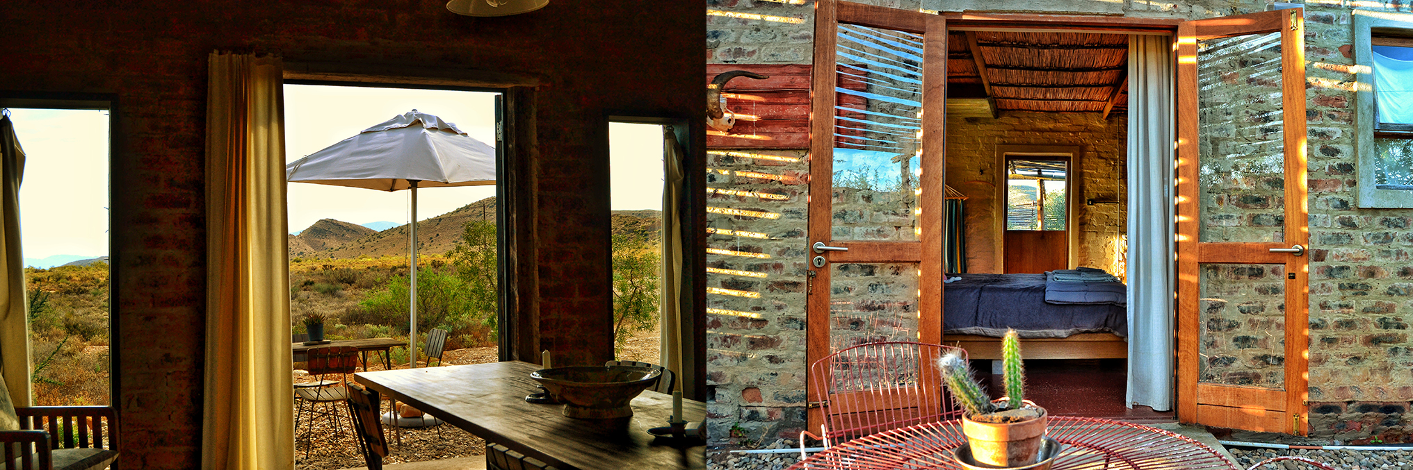 The studio bedroom has patio doors opening onto a private patio with seating and so does the living area which has spectacular views to the sunset